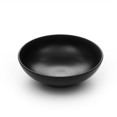 Voga 27 oz Black Melamine Large Bowl - Japonais, Faux Stone, Speckled - 9" x 9" x 2 1/2" - 2 count box