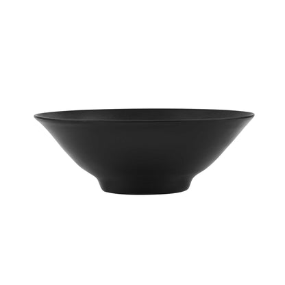 Voga 37 oz Round Black Melamine Serving Bowl - Japonais, Faux Slate - 9 3/4" x 9 3/4" x 3 1/4" - 2 count box