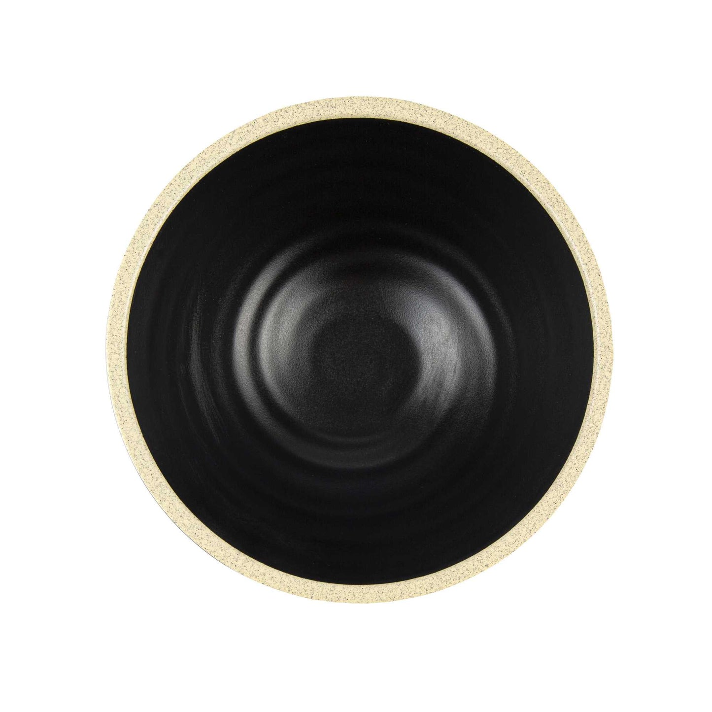 Voga 53 oz Black Melamine Rippled Bowl - Japonais, Faux Granite Rim - 7 1/4" x 7 1/4" x 3" - 2 count box