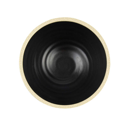 Voga 53 oz Black Melamine Rippled Bowl - Japonais, Faux Granite Rim - 7 1/4" x 7 1/4" x 3" - 2 count box