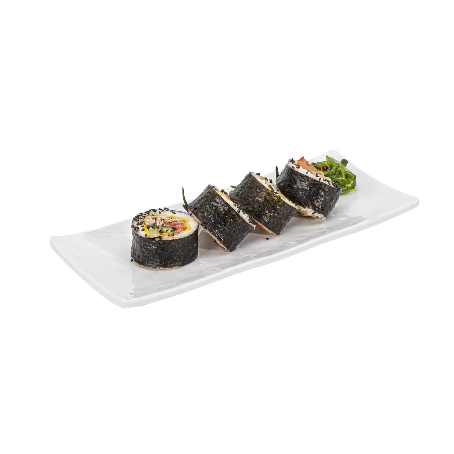 Voga Rectangle White Melamine Plate - Japonais - 10 1/2" x 4 1/2" x 1" - 2 count box