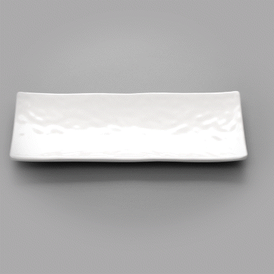 Voga Rectangle White Melamine Plate - Japonais - 10 1/2" x 4 1/2" x 1" - 2 count box