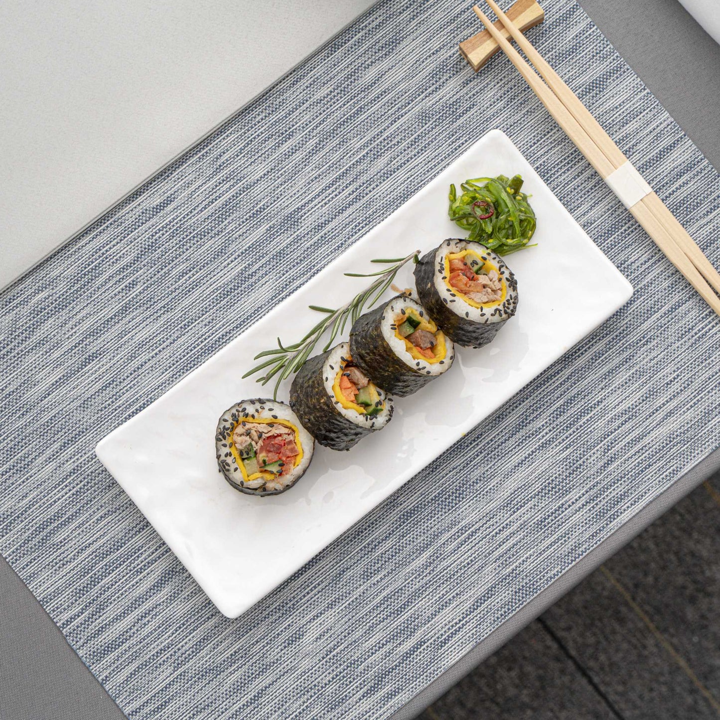 Voga Rectangle White Melamine Plate - Japonais - 10 1/2" x 4 1/2" x 1" - 2 count box