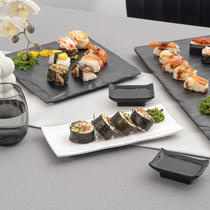 Voga Rectangle White Melamine Plate - Japonais - 10 1/2" x 4 1/2" x 1" - 2 count box