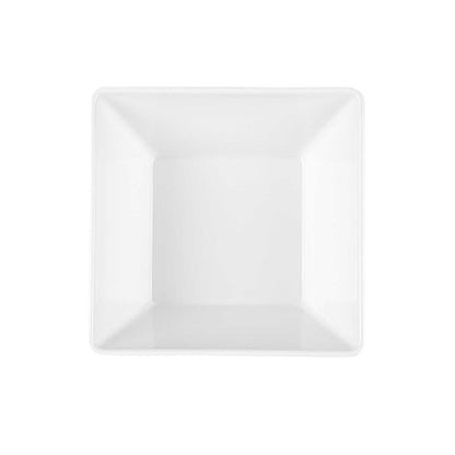 Voga 45 oz Square White Melamine Serving Bowl - Classic - 7" x 7" x 3 1/4" - 10 count box