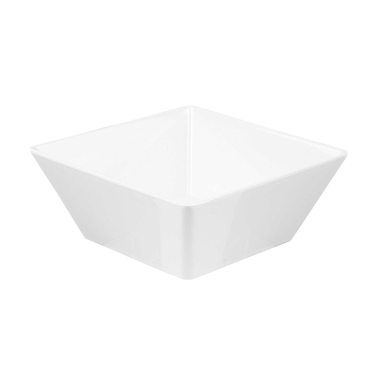 Voga 96 oz Square White Melamine Serving Bowl - Classic - 9 1/2" x 9 1/2" x 4" - 6 count box