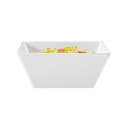 Voga 96 oz Square White Melamine Serving Bowl - Classic - 9 1/2" x 9 1/2" x 4" - 6 count box
