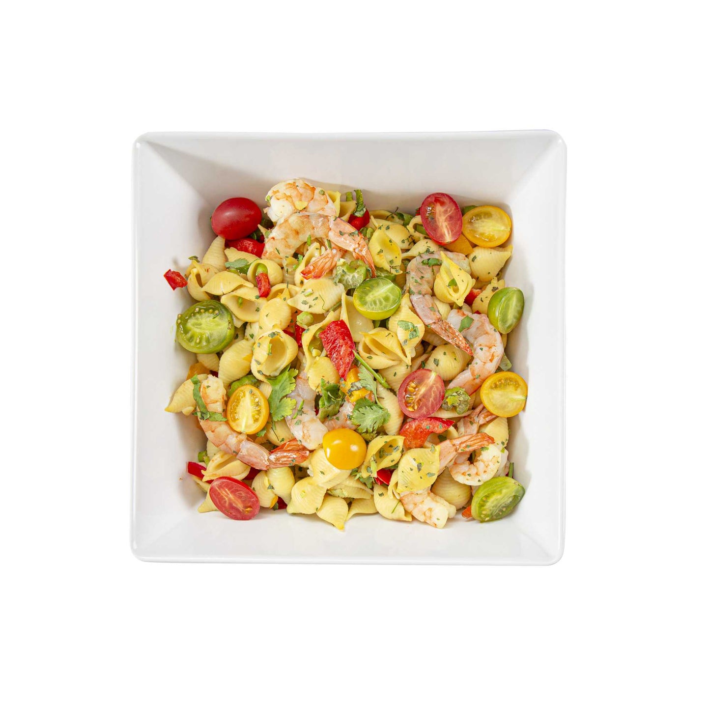 Voga 96 oz Square White Melamine Serving Bowl - Classic - 9 1/2" x 9 1/2" x 4" - 6 count box