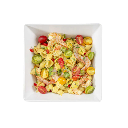 Voga 96 oz Square White Melamine Serving Bowl - Classic - 9 1/2" x 9 1/2" x 4" - 6 count box