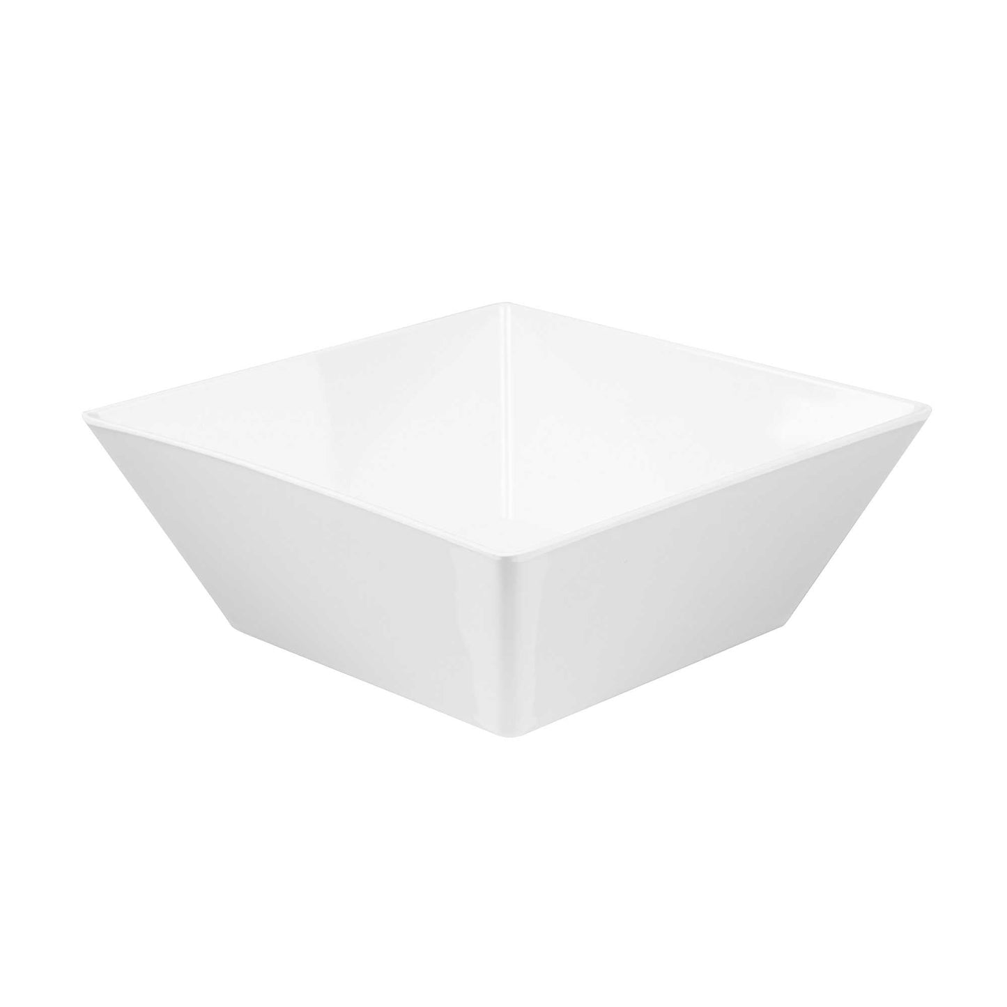 Voga 180 oz Square White Melamine Serving Bowl - Classic - 11 3/4" x 11 3/4" x 4 1/2" - 2 count box