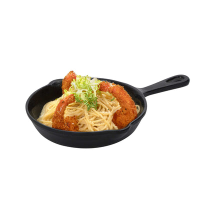 Voga 12 oz Black Melamine Serving Dish with Handle - Faux Cast Iron - 10" x 6 3/4" x 1 1/4" - 6 count box