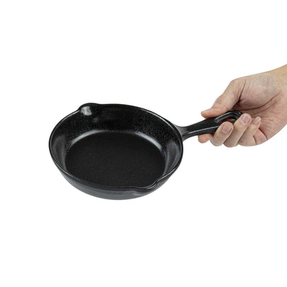 Voga 12 oz Black Melamine Serving Dish with Handle - Faux Cast Iron - 10" x 6 3/4" x 1 1/4" - 6 count box