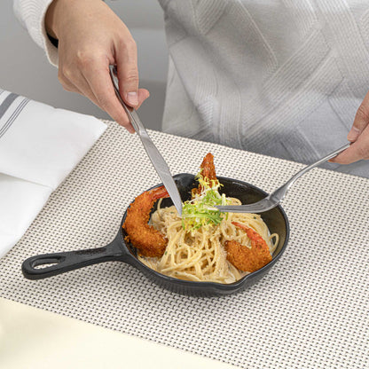Voga 12 oz Black Melamine Serving Dish with Handle - Faux Cast Iron - 10" x 6 3/4" x 1 1/4" - 6 count box