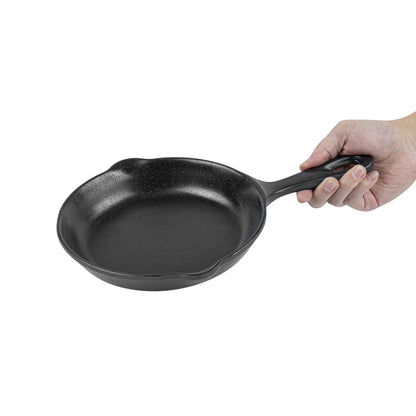 Voga 16 oz Black Melamine Serving Dish with Handle - Faux Cast Iron - 13" x 8 3/4" x 1 1/2" - 6 count box