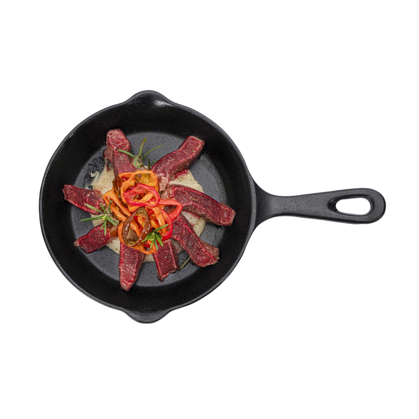 Voga 16 oz Black Melamine Serving Dish with Handle - Faux Cast Iron - 13" x 8 3/4" x 1 1/2" - 6 count box