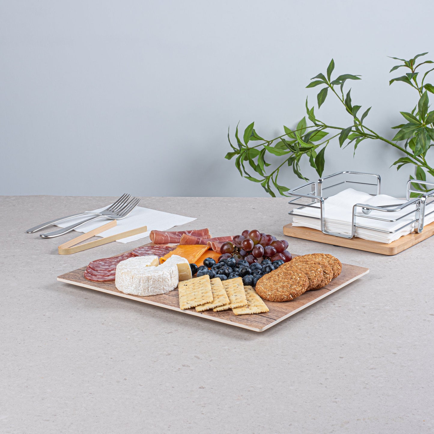 Voga Countryside Brown Melamine Serving Board - Faux Wood - 12 1/2" x 10 1/4" x 1/2" - 1 count box