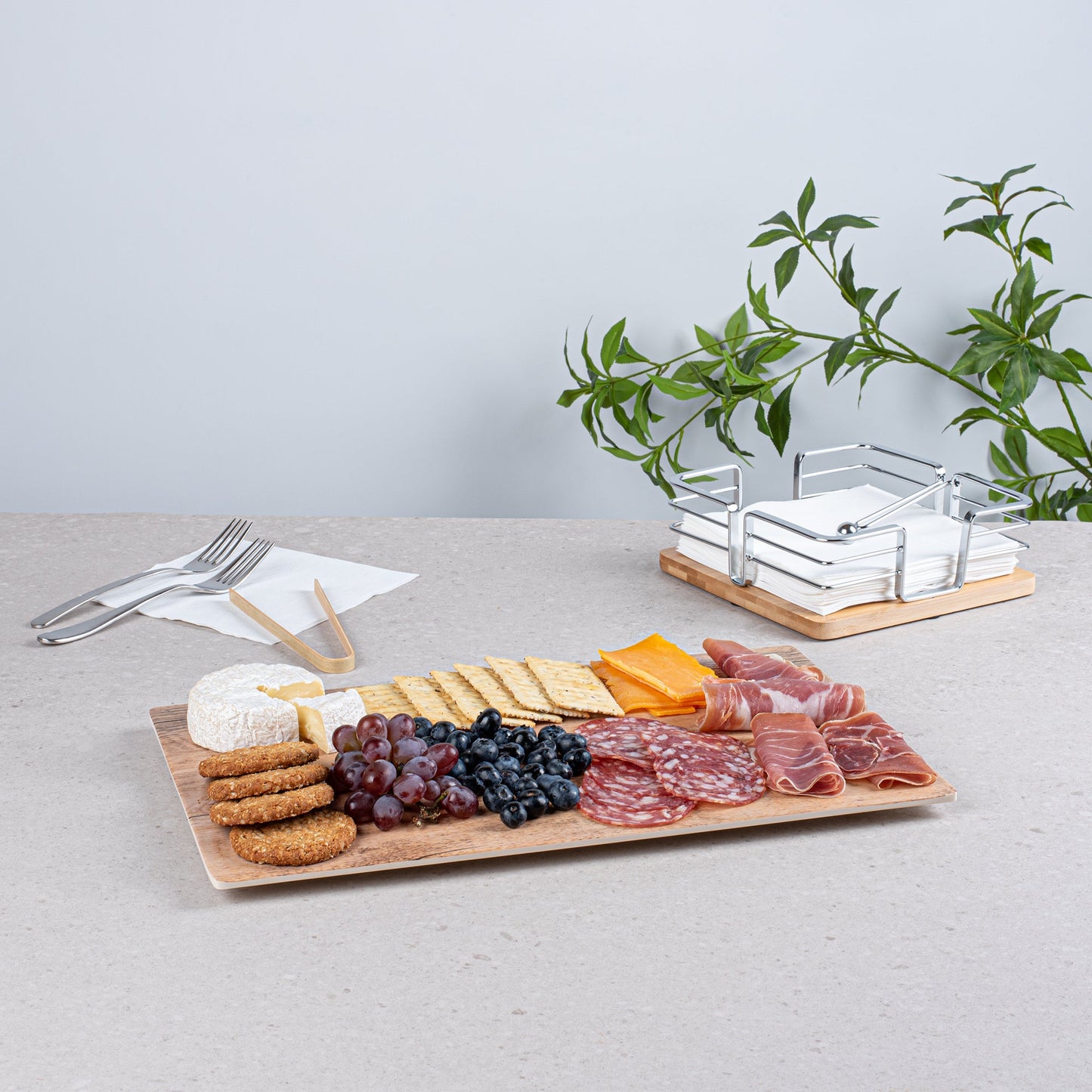 Voga Countryside Brown Melamine Serving Board - Faux Wood - 16" x 10" x 1/2" - 1 count box