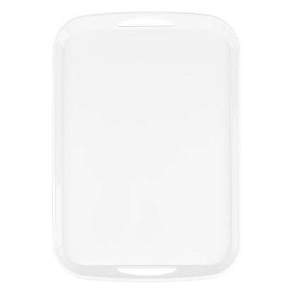 Voga Rectangle White Melamine Serving Tray - with Handles - 18" x 12 1/2" x 1 3/4" - 1 count box