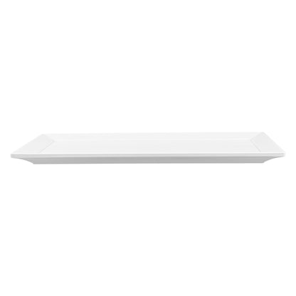 Voga Rectangle White Melamine Large Serving Tray - Classic - 20 3/4" x 12 1/2" x 1" - 1 count box