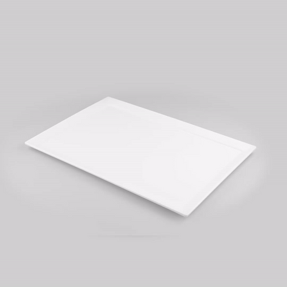 Voga Rectangle White Melamine Extra Large Serving Tray - Classic - 25 1/2" x 17 3/4" x 1" - 1 count box