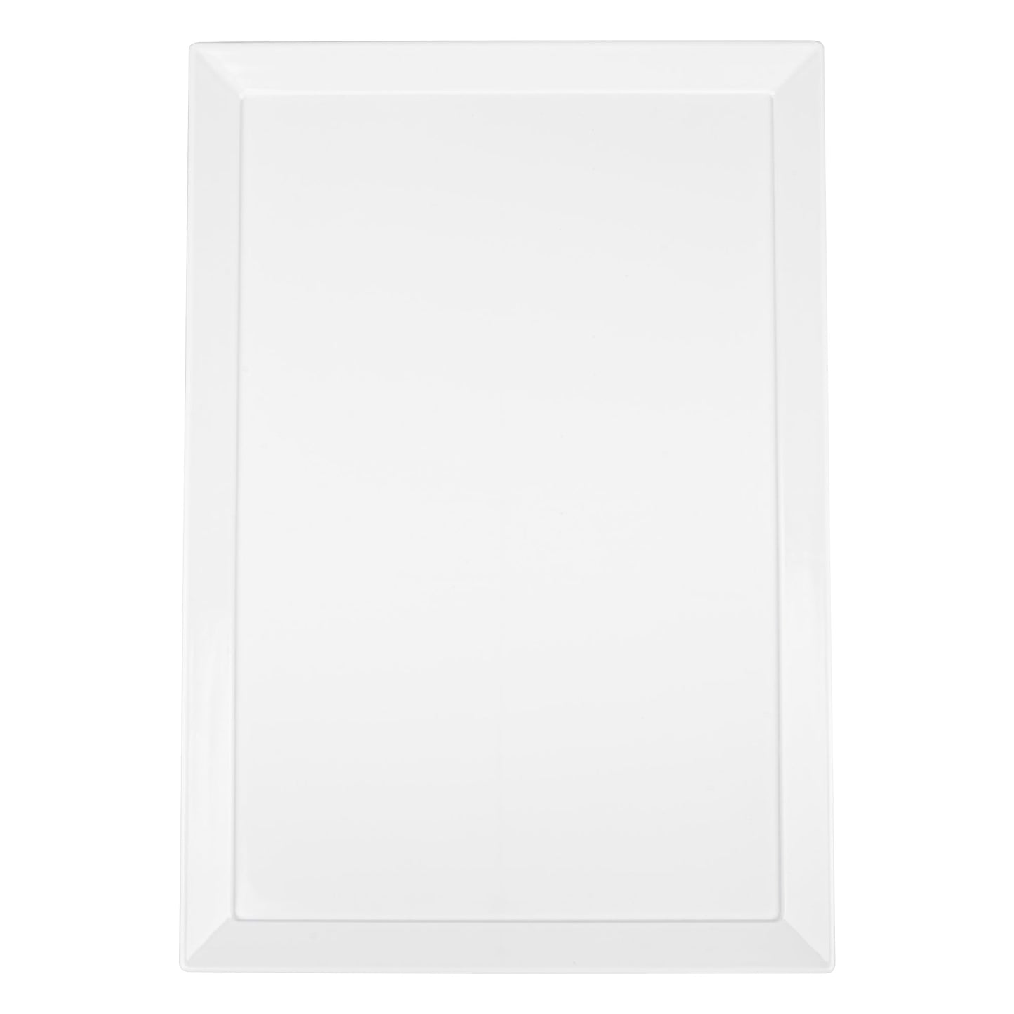 Voga Rectangle White Melamine Extra Large Serving Tray - Classic - 25 1/2" x 17 3/4" x 1" - 1 count box