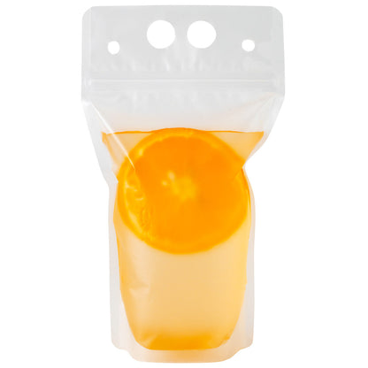 Bag Tek 17 oz Clear Plastic Drink Pouch - Single Zipper - 5" x 9" x 1 1/2" - 100 count box