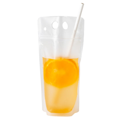 Bag Tek 17 oz Clear Plastic Drink Pouch - Single Zipper - 5" x 9" x 1 1/2" - 100 count box