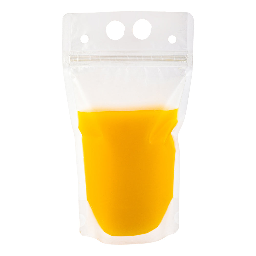 Bag Tek 17 oz Clear Plastic Drink Pouch - Single Zipper - 5" x 9" x 1 1/2" - 100 count box