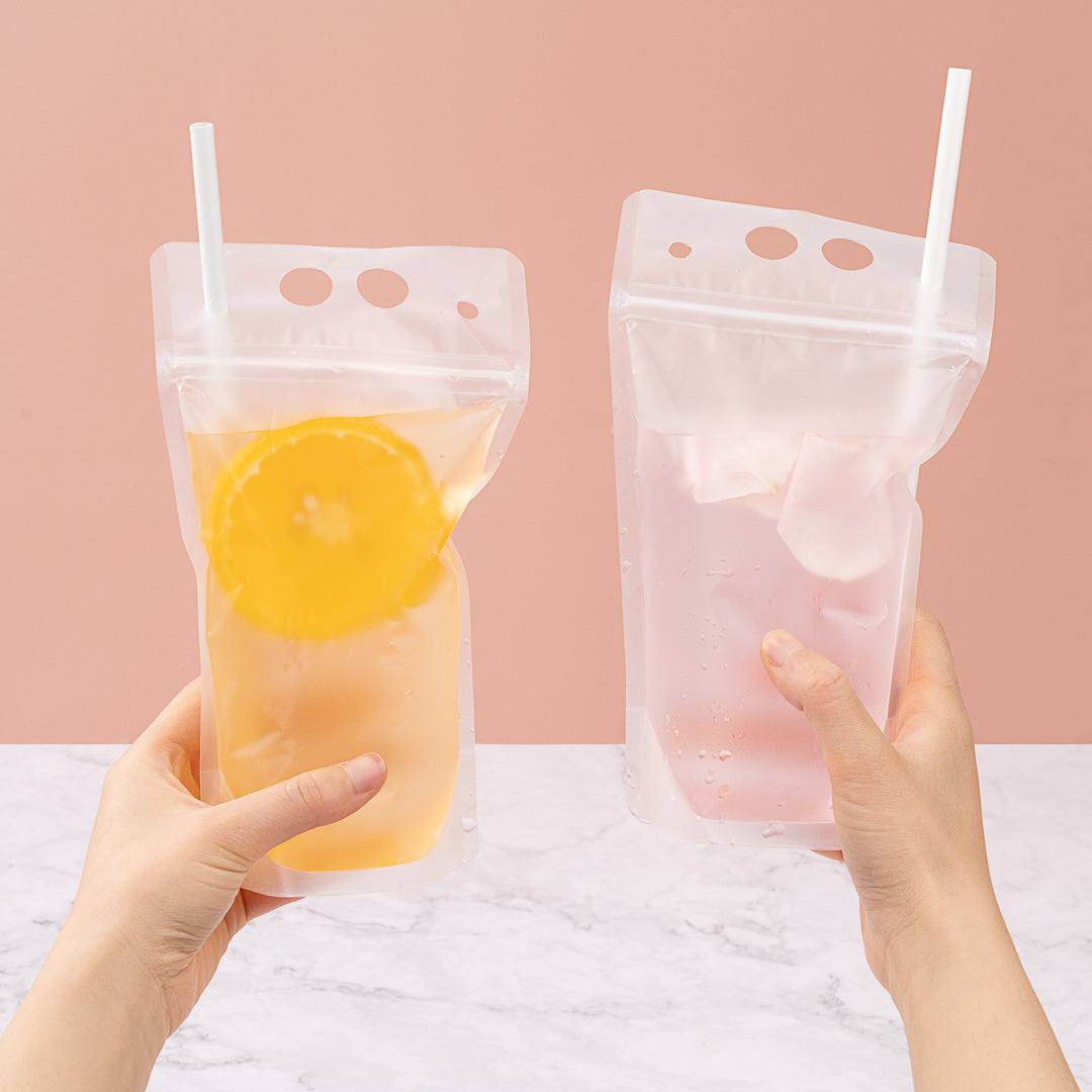 Bag Tek 17 oz Clear Plastic Drink Pouch - Single Zipper - 5" x 9" x 1 1/2" - 100 count box
