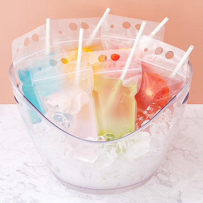 Bag Tek 17 oz Clear Plastic Drink Pouch - Single Zipper - 5" x 9" x 1 1/2" - 100 count box