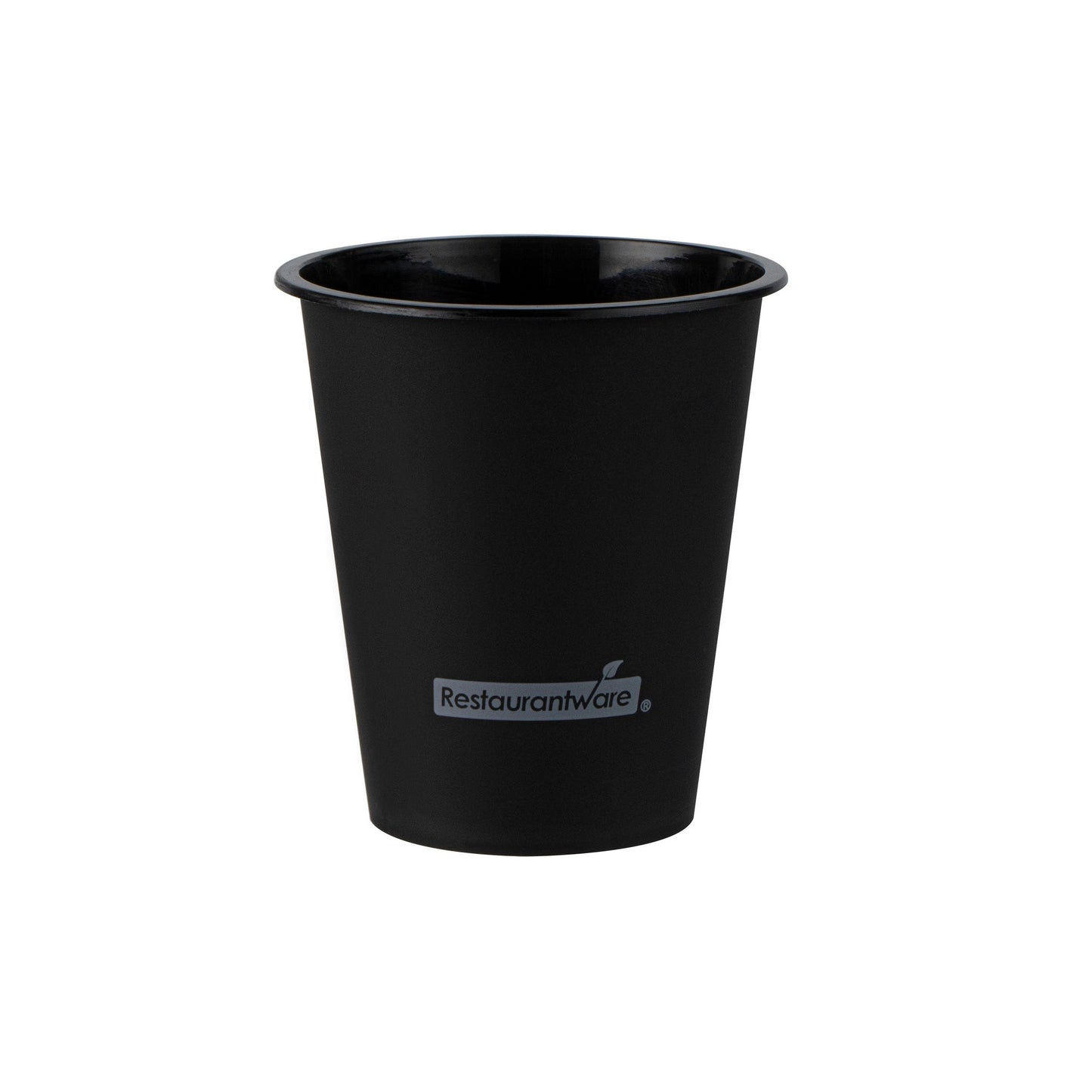 Bev Tek 12 oz Round Matte Black Plastic Hot / Cold Drinking Cup - 3 1/2" x 3 1/2" x 4" - 100 count box