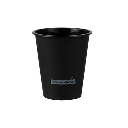 Bev Tek 12 oz Round Matte Black Plastic Hot / Cold Drinking Cup - 3 1/2" x 3 1/2" x 4" - 100 count box