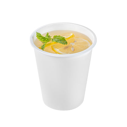 Bev Tek 12 oz Round Matte White Plastic Hot / Cold Drinking Cup - 3 1/2" x 3 1/2" x 4" - 100 count box