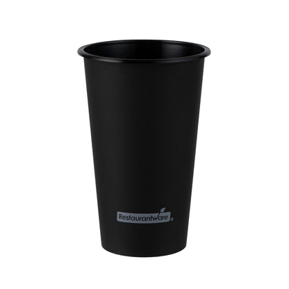 Bev Tek 16 oz Round Matte Black Plastic Hot / Cold Drinking Cup - 3 1/2" x 3 1/2" x 5 1/4" - 100 count box