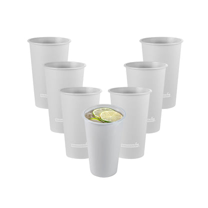 Bev Tek 16 oz Round Matte Gray Plastic Hot / Cold Drinking Cup - 3 1/2" x 3 1/2" x 5 1/4" - 100 count box