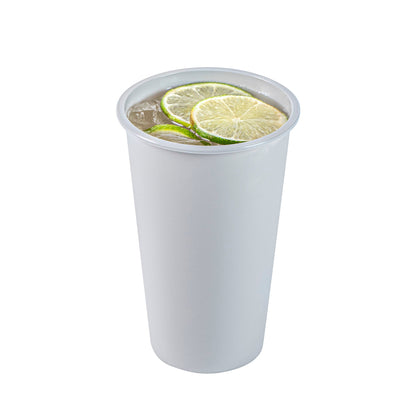 Bev Tek 16 oz Round Matte Gray Plastic Hot / Cold Drinking Cup - 3 1/2" x 3 1/2" x 5 1/4" - 100 count box