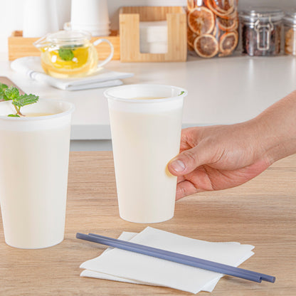 Bev Tek 16 oz Round Matte White Plastic Hot / Cold Drinking Cup - 3 1/2" x 3 1/2" x 5 1/4" - 100 count box