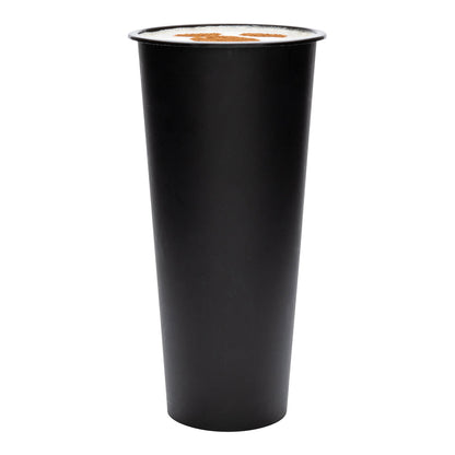 Bev Tek 24 oz Round Matte Black Plastic Hot / Cold Drinking Cup - 3 1/2" x 3 1/2" x 7" - 100 count box