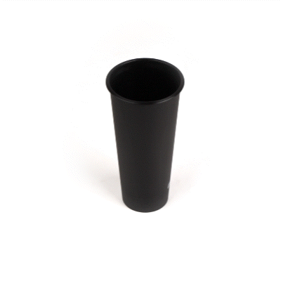 Bev Tek 24 oz Round Matte Black Plastic Hot / Cold Drinking Cup - 3 1/2" x 3 1/2" x 7" - 100 count box