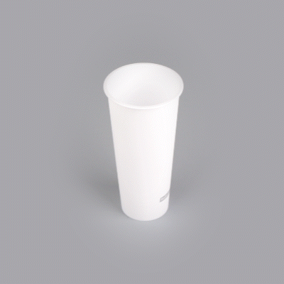 Bev Tek 24 oz Round Matte White Plastic Hot / Cold Drinking Cup - 3 1/2" x 3 1/2" x 7" - 100 count box