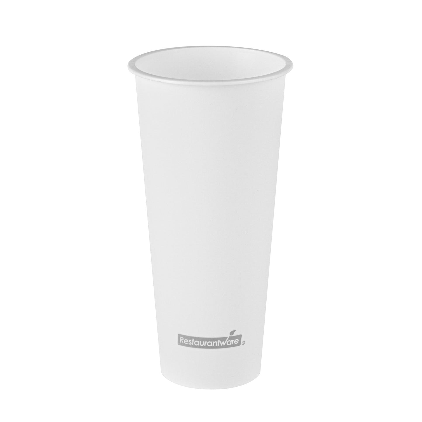 Bev Tek 24 oz Round Matte White Plastic Hot / Cold Drinking Cup - 3 1/2" x 3 1/2" x 7" - 100 count box