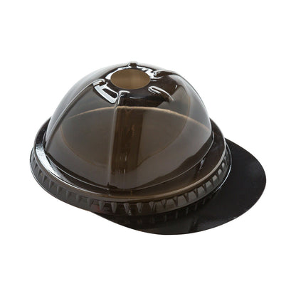 Visage Black Plastic Baseball Cap Dome Lid - Fits 9, 12, and 16 oz - 100 count box