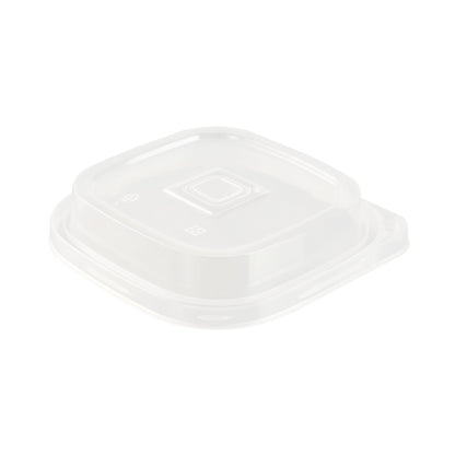 Asporto 17 oz Clear Plastic Salad To Go Cup - with Clear Lid and Fork - 3 1/2" x 3 1/2" x 4" - 100 count box
