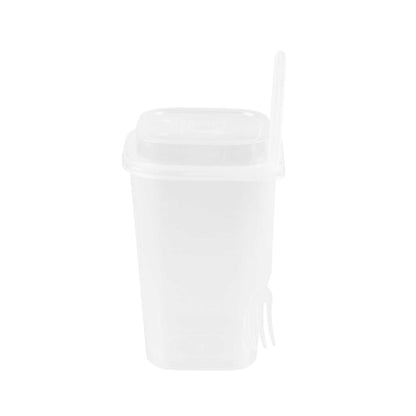 Asporto 24 oz Clear Plastic Salad To Go Cup - with Clear Lid and Fork - 2 3/4" x 2 3/4" x 5 3/4" - 100 count box