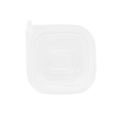 Asporto 24 oz Clear Plastic Salad To Go Cup - with Clear Lid and Fork - 2 3/4" x 2 3/4" x 5 3/4" - 100 count box