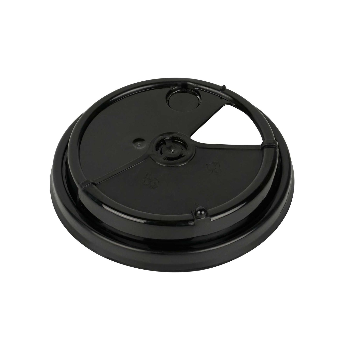 Bev Tek Black Plastic 2-in-1 Straw or Sip Coffee Cup Lid - Fits 8, 12, 16 and 20 oz - 100 count box