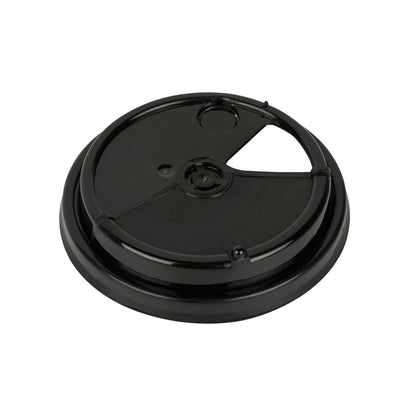 Bev Tek Black Plastic 2-in-1 Straw or Sip Coffee Cup Lid - Fits 8, 12, 16 and 20 oz - 100 count box