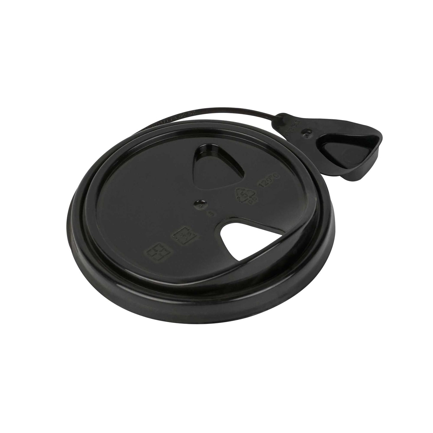 Bev Tek Black Plastic Pop Lock Coffee Cup Lid - Fits 8, 12, 16 and 20 oz - 100 count box