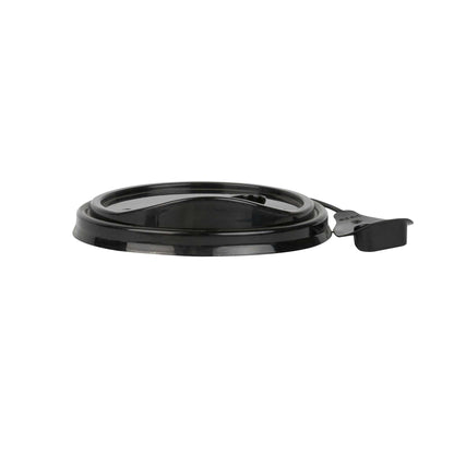Bev Tek Black Plastic Pop Lock Coffee Cup Lid - Fits 8, 12, 16 and 20 oz - 100 count box