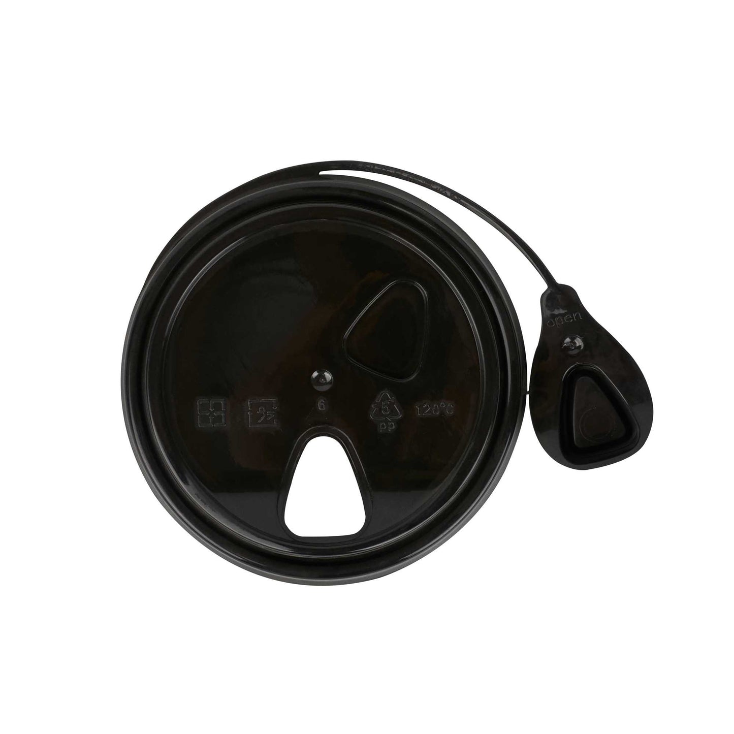 Bev Tek Black Plastic Pop Lock Coffee Cup Lid - Fits 8, 12, 16 and 20 oz - 100 count box